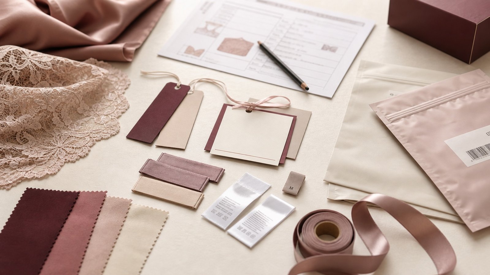 Private label service materials with labels, hangtags and packaging planning